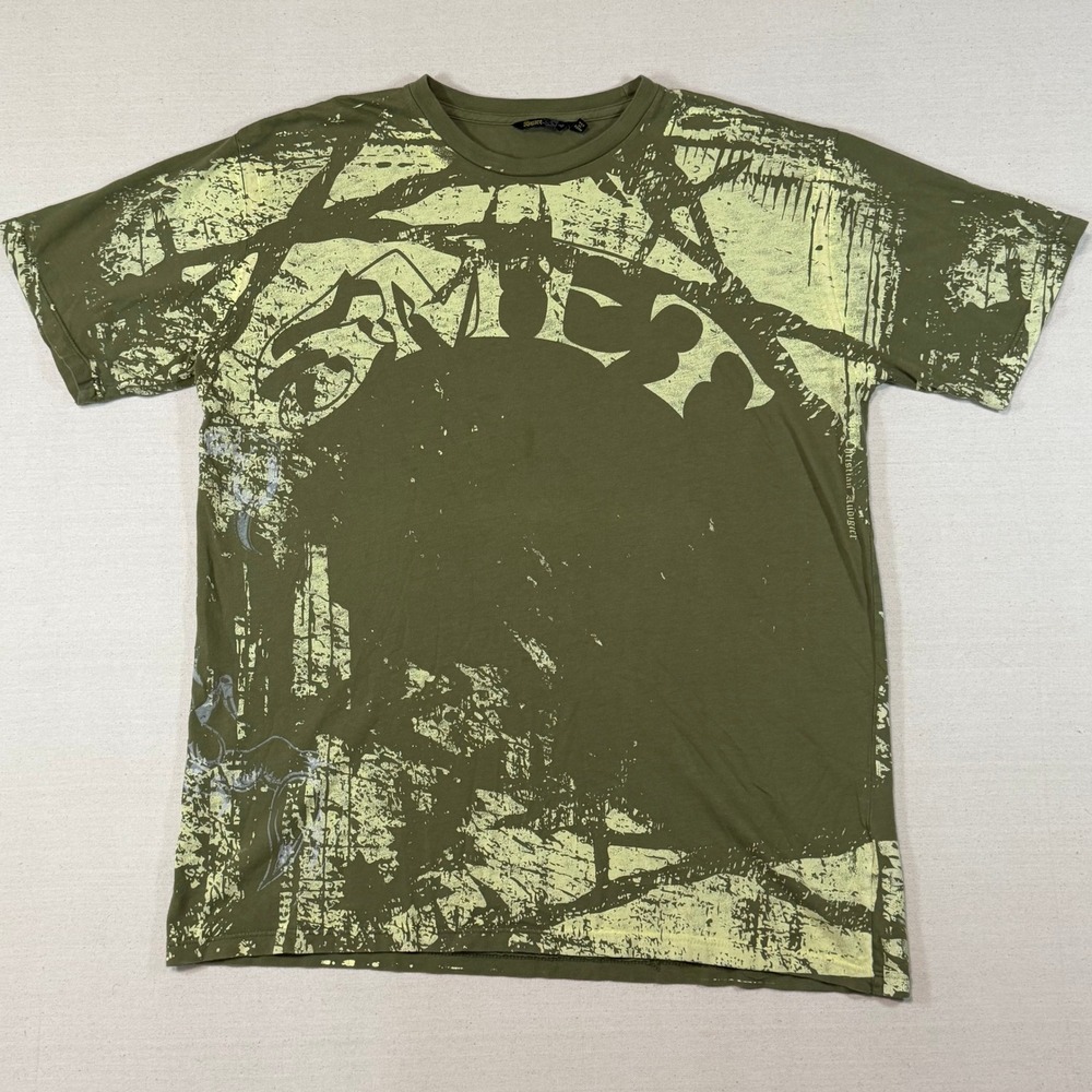 Smet Christian Audigier Mens XL Olive Green Scorpion Graphic T-Shirt USA Made